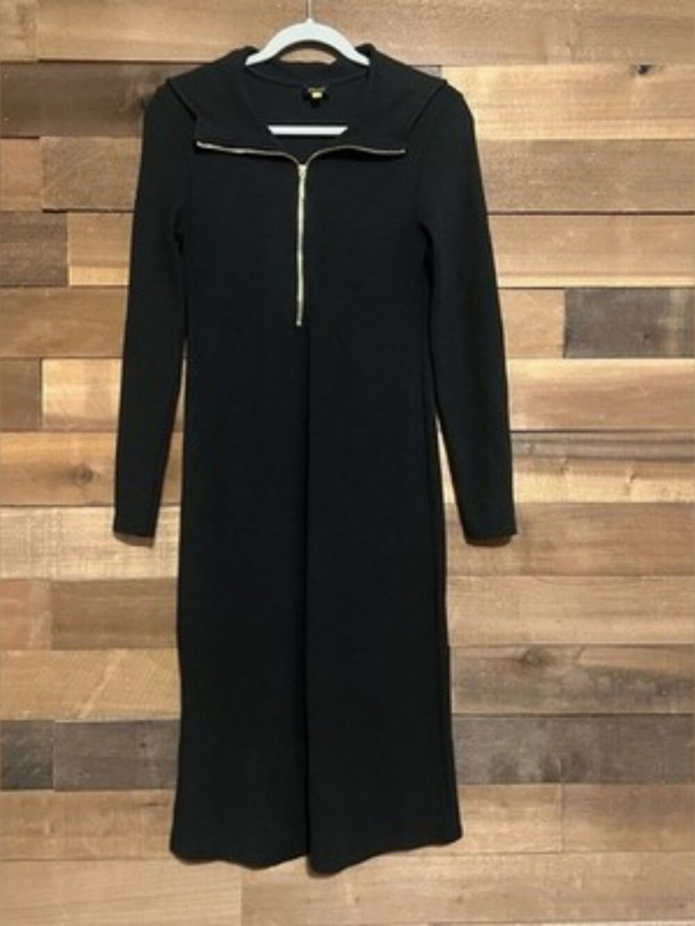 Cache Cœur Black Favo Maternity Nursing Half-Zip Midi Sweater Dress Size Small